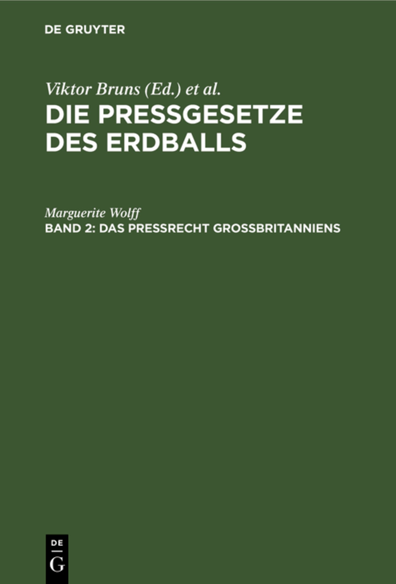 Das Preßrecht Großbritanniens